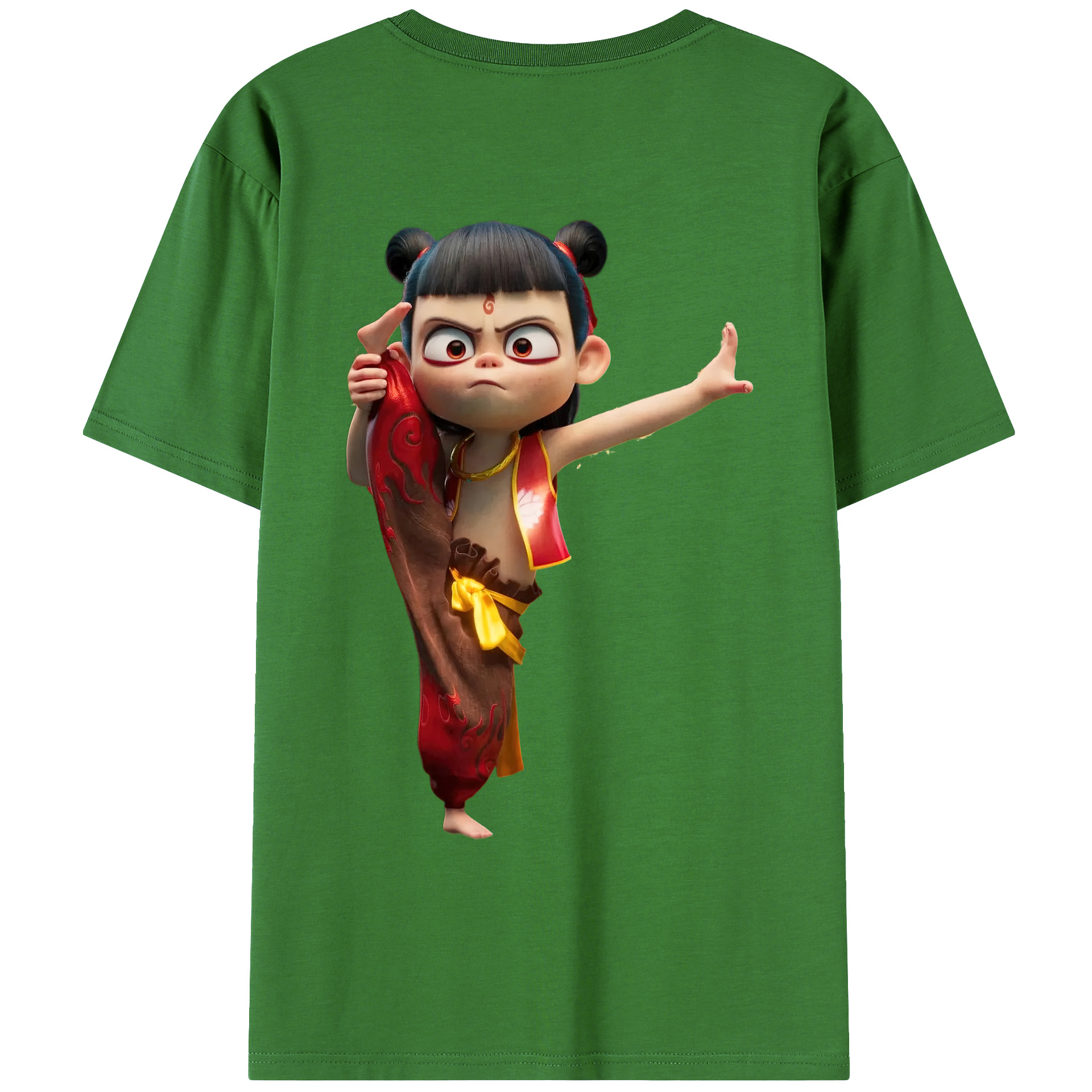 （画像用） Ne Zha 2 ナタ 魔童の大暴れ レディース半袖Tシャツ(バックプリント)